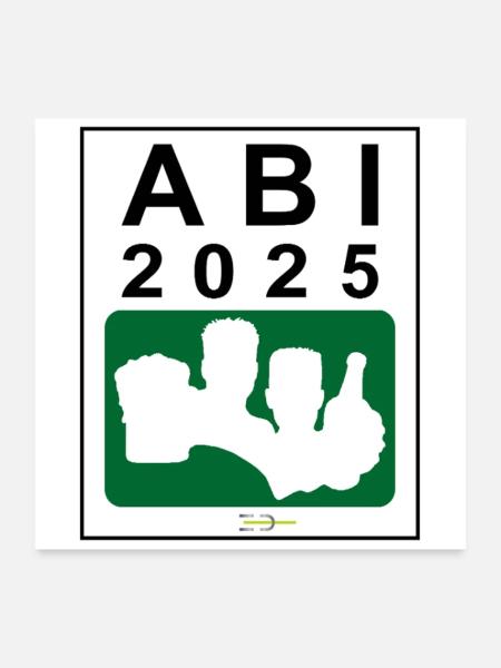 Bier Liga Logo ABI 2025 Grün - Poster 60x60 cm - Weiß - Vorne