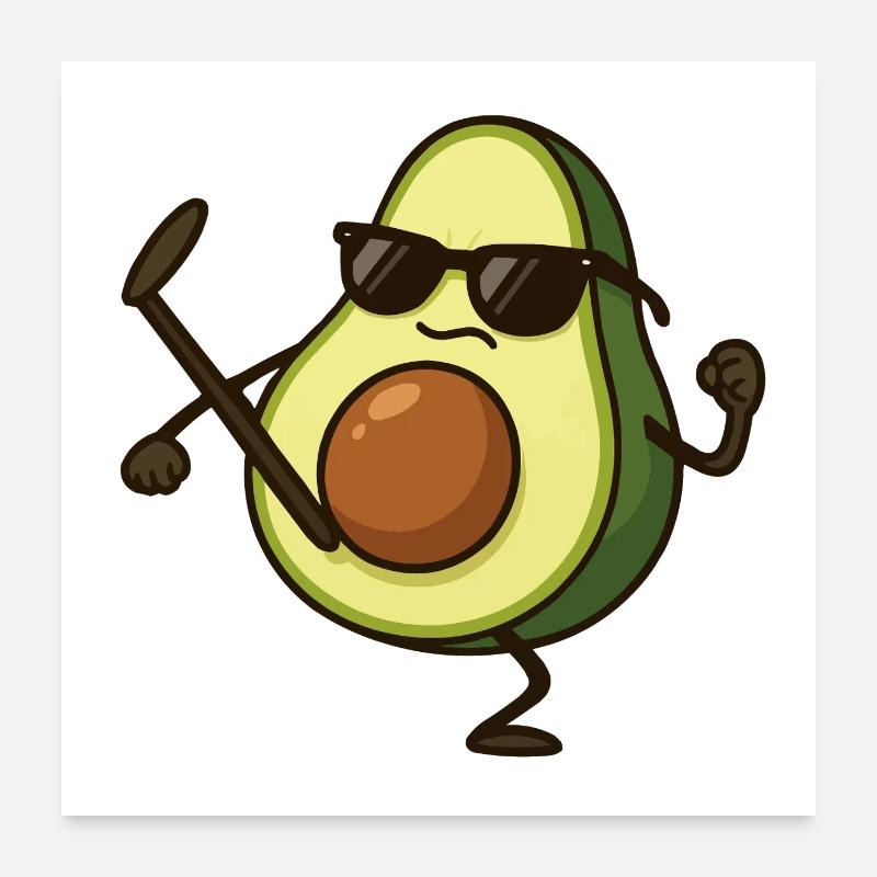 avocado karate Poster 60x60 cm