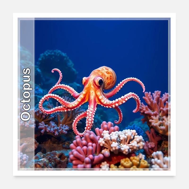Oktopus Poster 60x60 cm