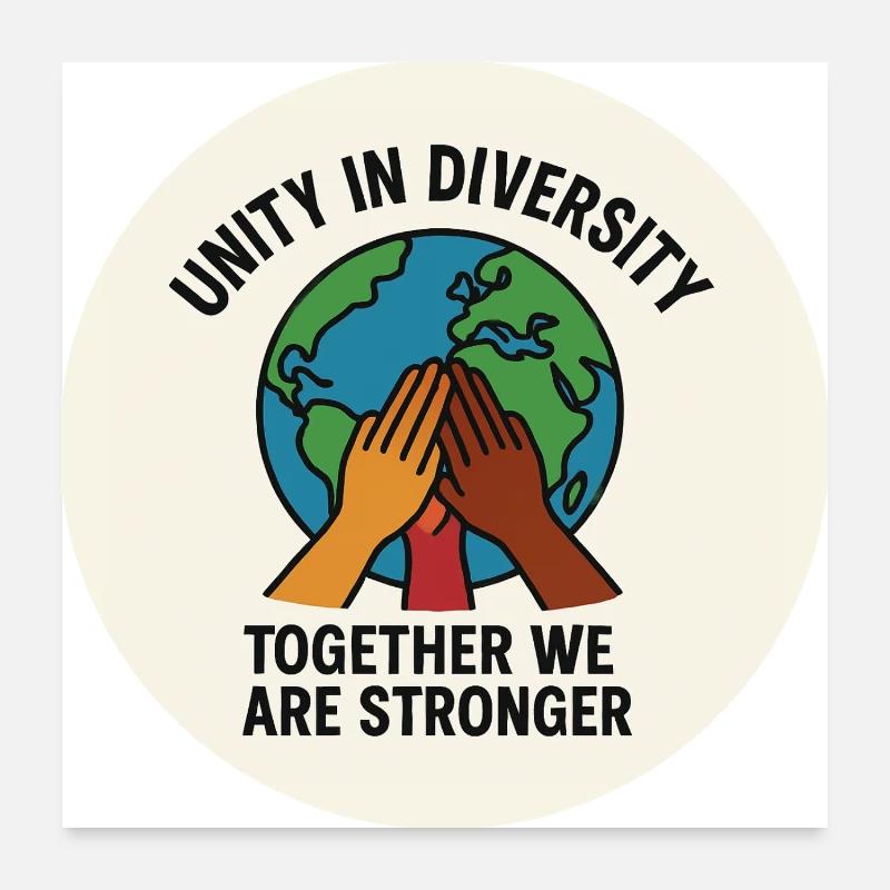 UNITÉ DANS LA DIVERSITÉ Poster 60 x 60 cm