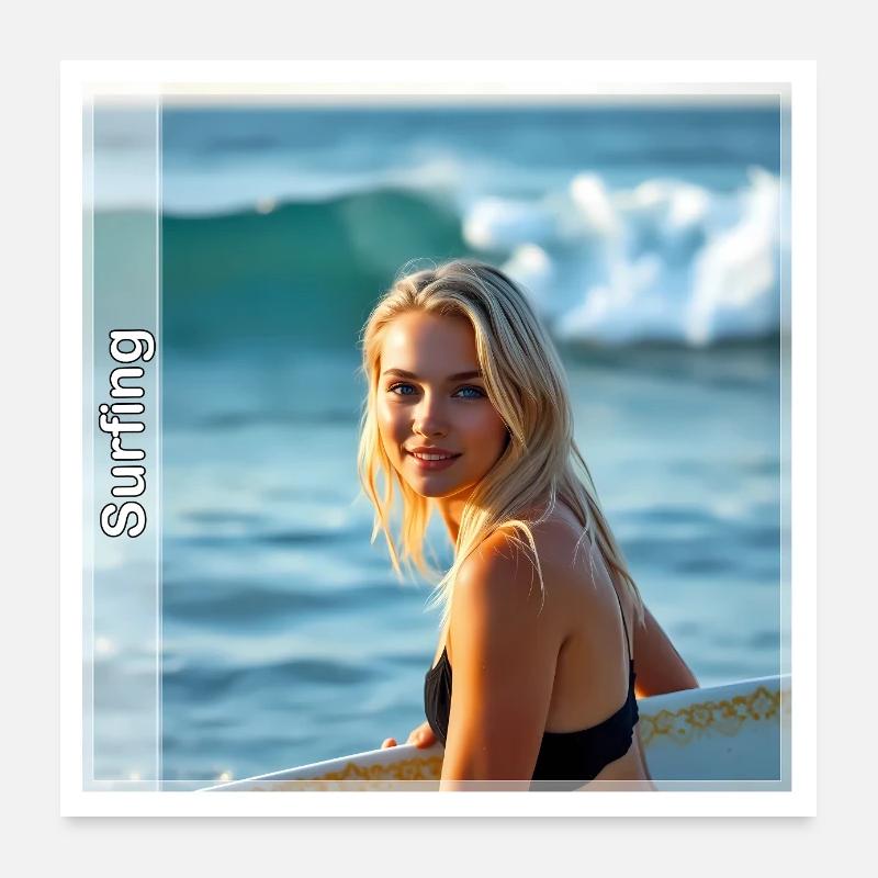 Surfing Poster 60x60 cm