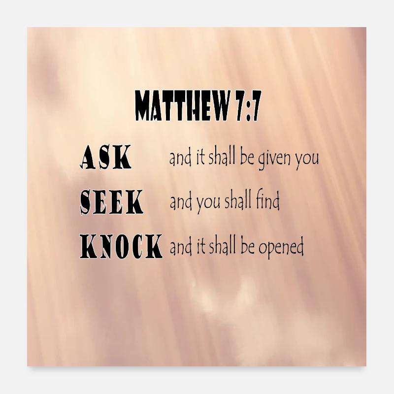 Matthew 7:7 Poster 24" x 24" (60x60 cm)