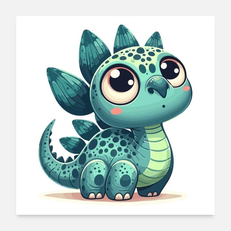Stegosaurus Baby Dino Babydino Dinobaby Gift Poster 24" x 24" (60x60 cm)