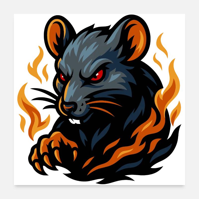 Rat – Shadow Claws | Urban Zodiac Mascot Poster 24" x 24" (60x60 cm)