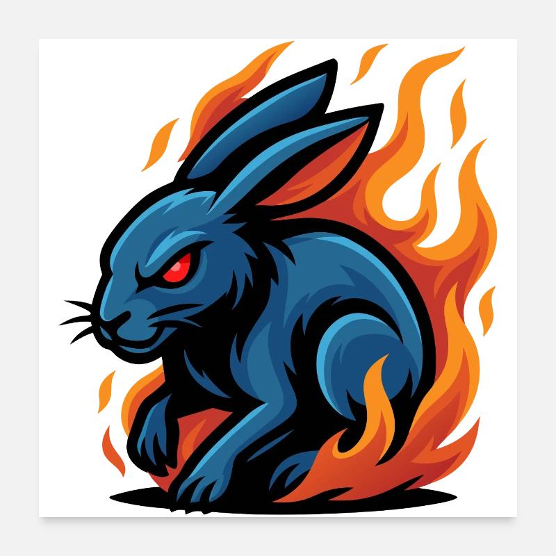 Rabbit – Moon Runner | Urban Zodiac Mascot Poster 24" x 24" (60x60 cm)