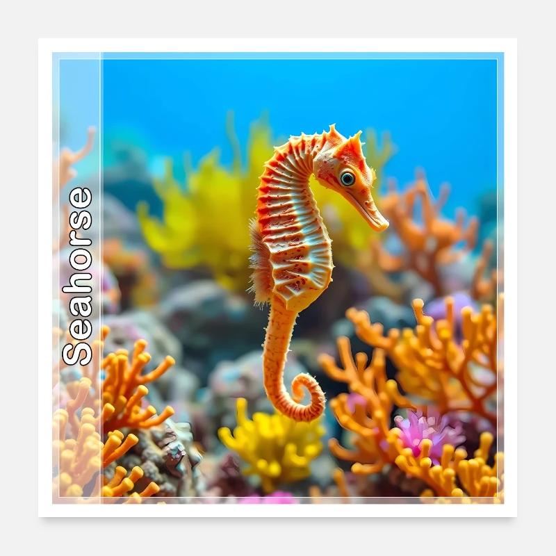 Seepferdchen Poster 60x60 cm