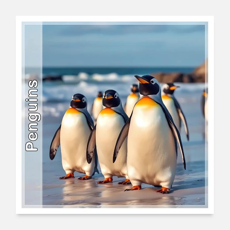 Pinguin Poster 60x60 cm