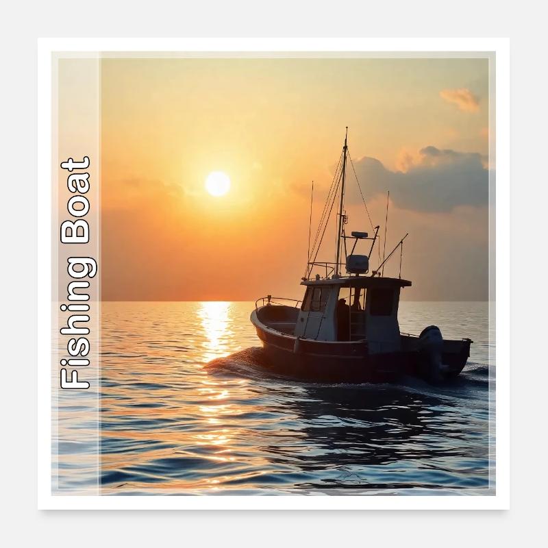Fischkutter Poster 60x60 cm