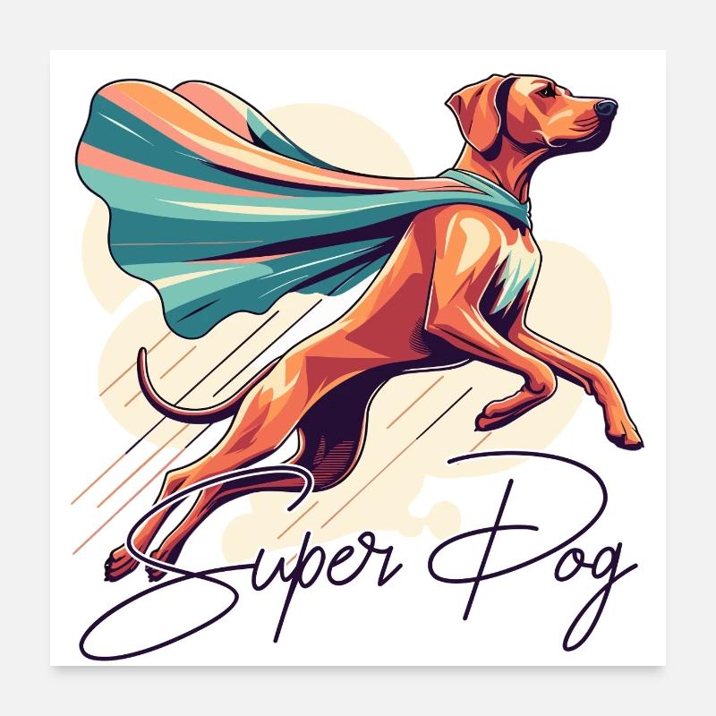 Super chien Rhodesian Ridgeback RR Ridgie cadeau Poster 60 x 60 cm