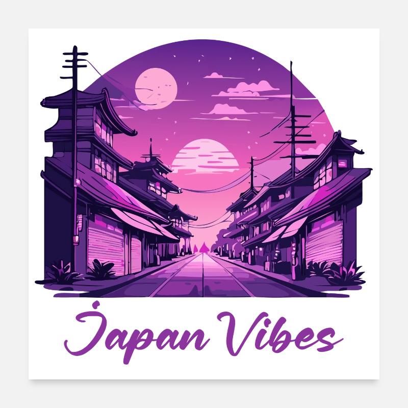 Japan-Vibes - Poster 60x60 cm - Weiß