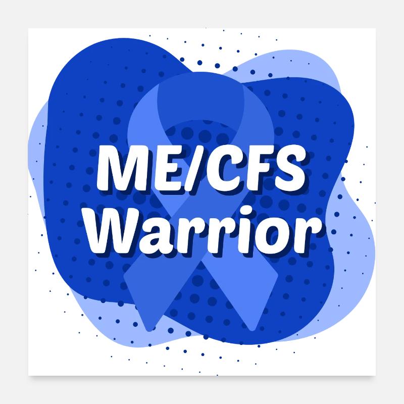 Ruban bleu guerrier ME/CFS Poster 60 x 60 cm