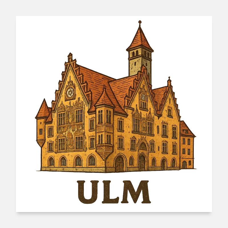 Hôtel de ville d’Ulm Poster 60 x 60 cm
