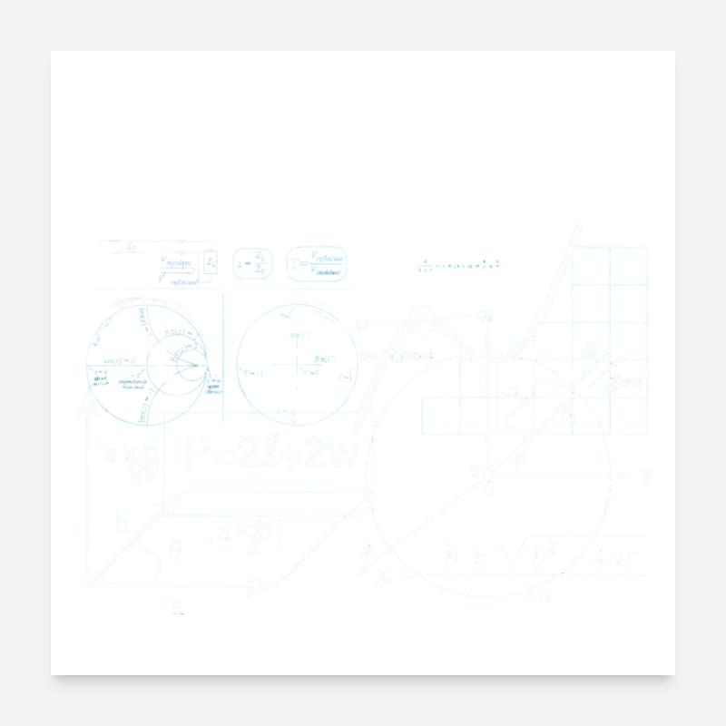 Ohne Mathematik bin ich unvollständig - Poster 60x60 cm - Weiß