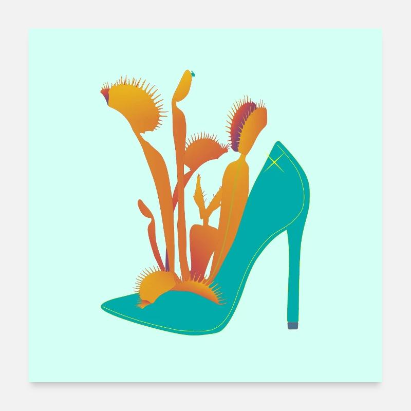 Plante carnivore Vénus Flytrap - Poster 60 x 60 cm - blanc