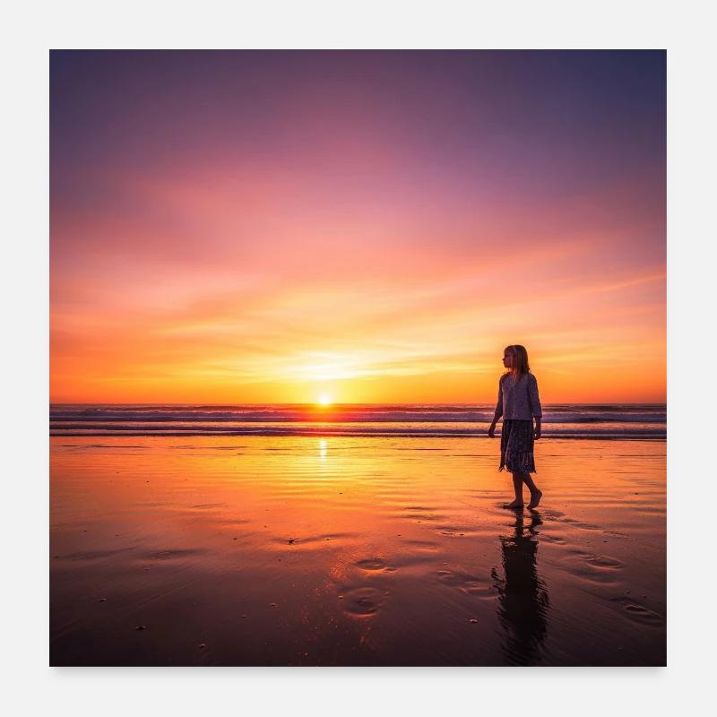 Flüstern des Sonnenuntergangs Poster 60x60 cm