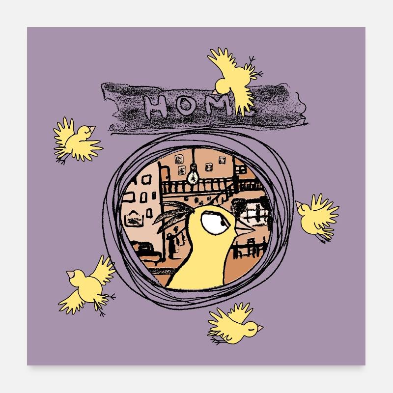Nid d'oiseau Poster 60 x 60 cm