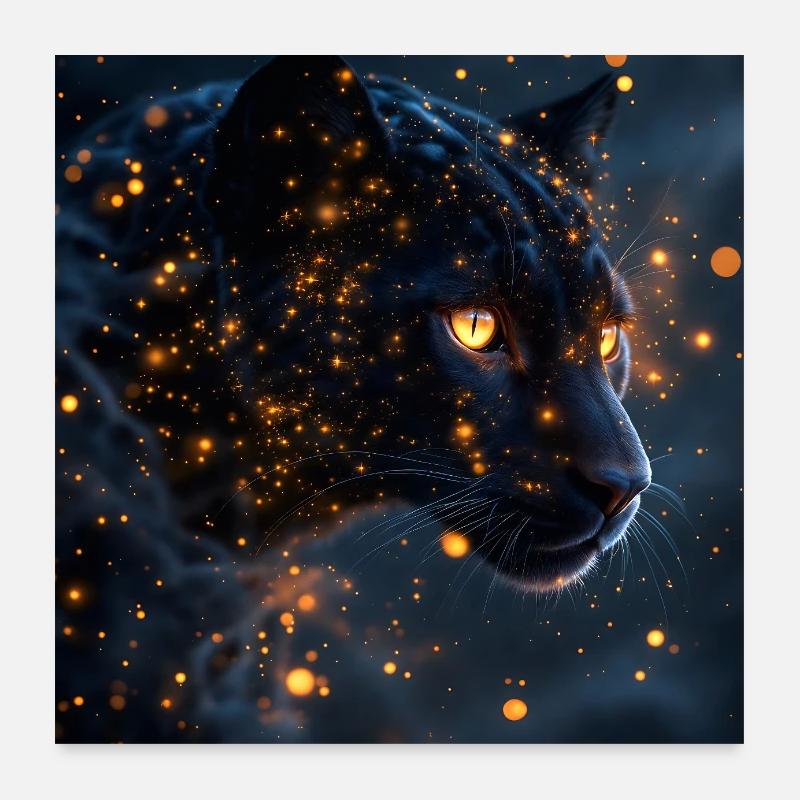 Power Animal Black Guepard Poster 24" x 24" (60x60 cm)