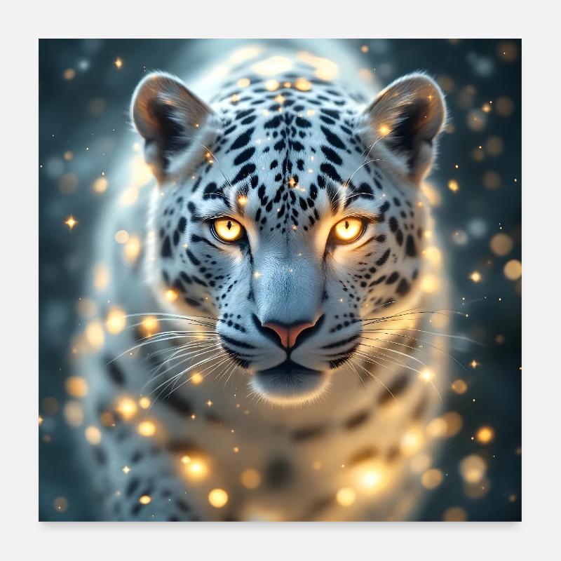 Power Animal White Leopard - Poster 24" x 24" (60x60 cm) - white