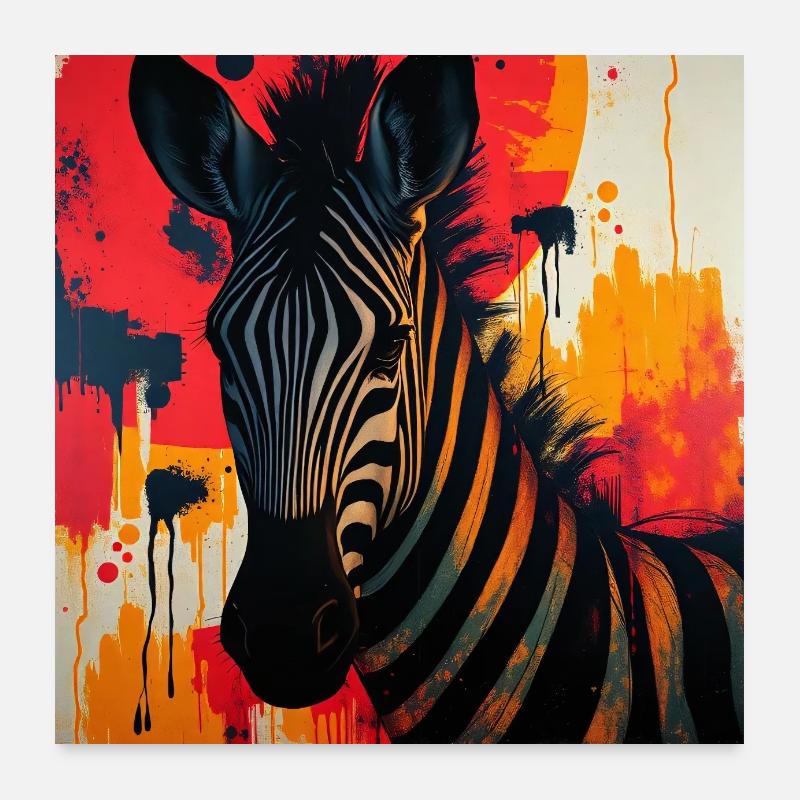 zebra dekoration kunst druck Poster 60x60 cm