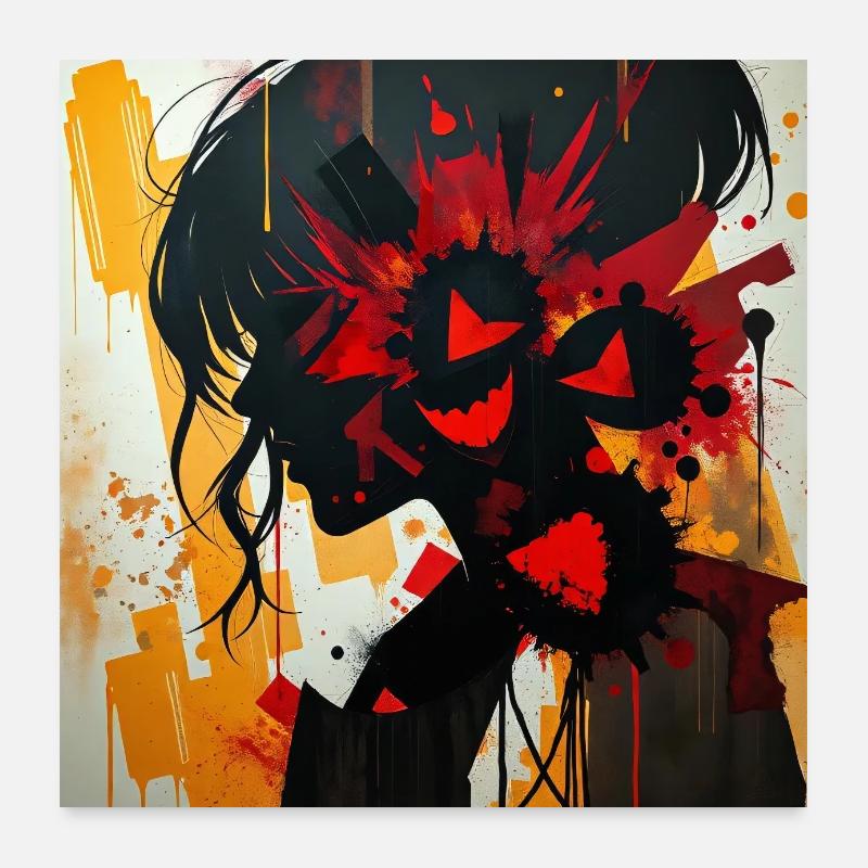 abstraktes malerei kunst druck deko Poster 60x60 cm