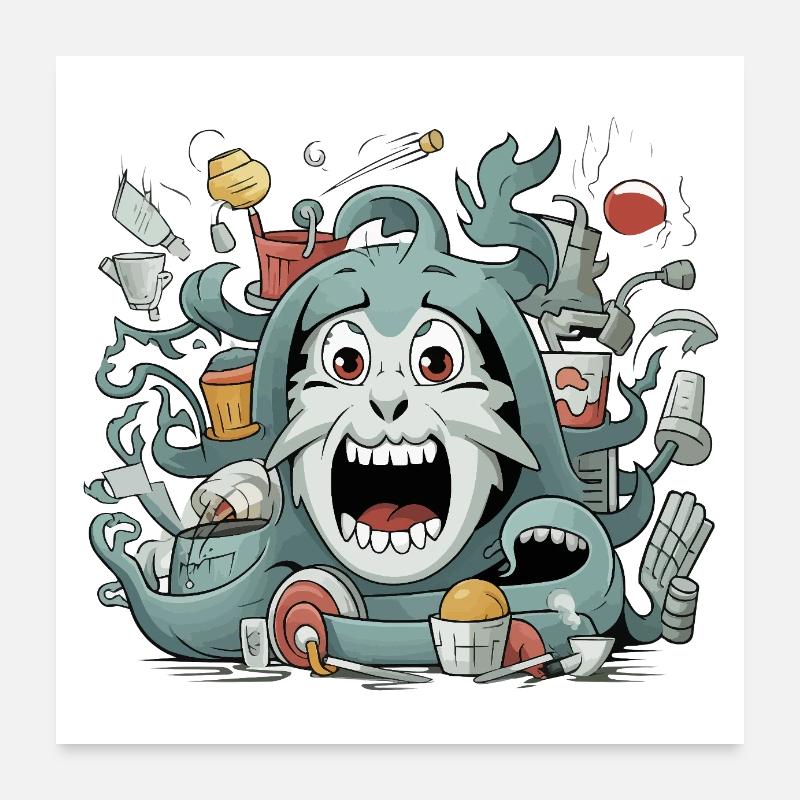 Bande dessinée de rire Poster 60 x 60 cm