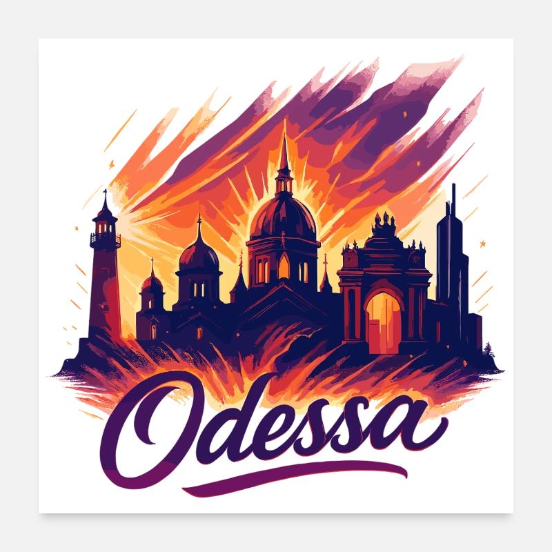 Ville d’Odessa Ukraine Perle au bord de la mer Cadeau Poster 60 x 60 cm