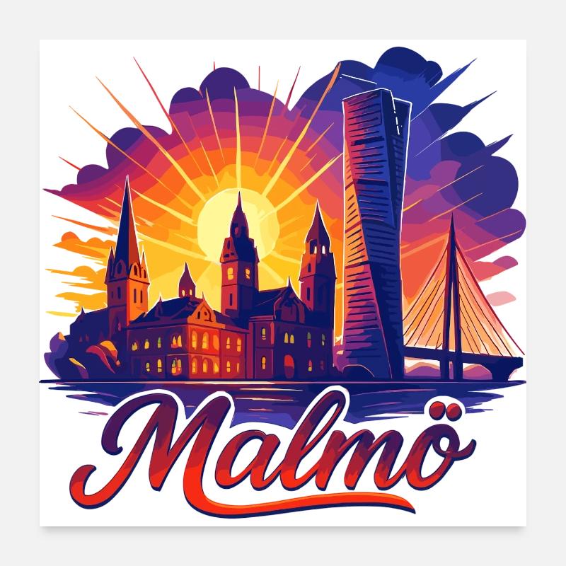 Malmö Stadt Schweden cool episch Geschenk Poster 60x60 cm