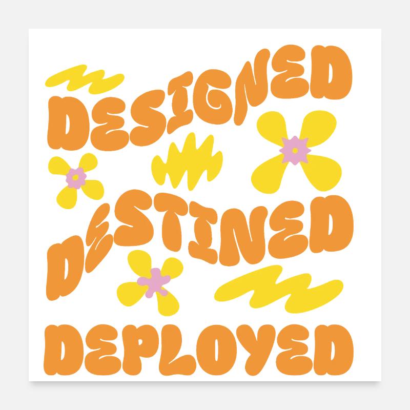 CONÇU DESTINÉ DÉPLOYÉ – Retro Flower Vibes Poster 60 x 60 cm