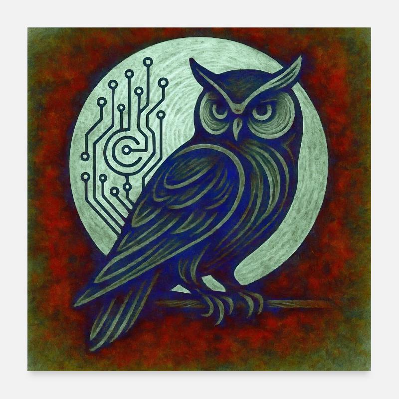 Dkital Eule Poster 60x60 cm