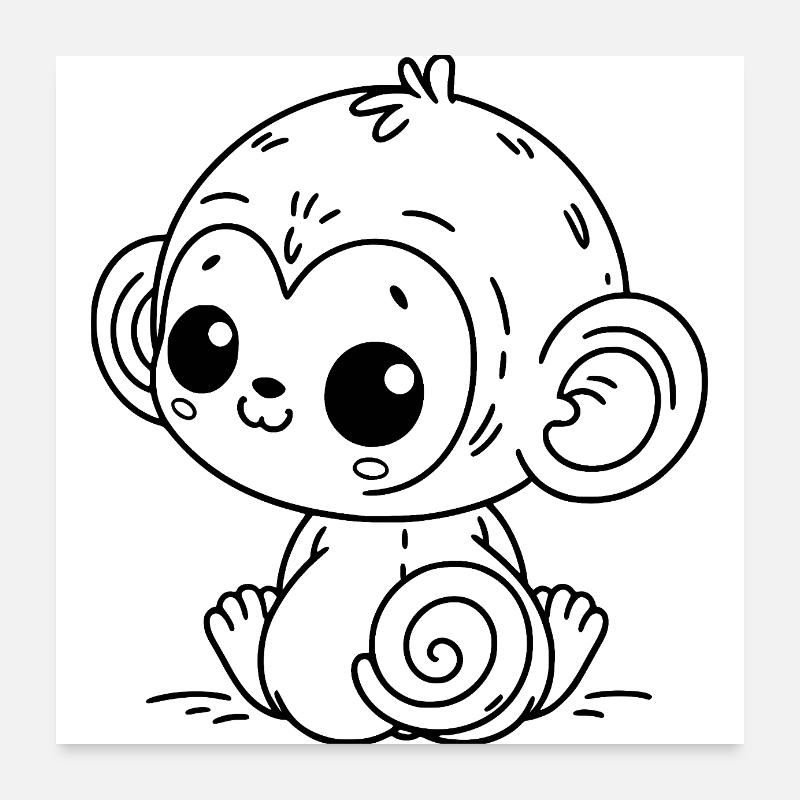 Cooler Monkey – Urban Jungle Vibes Poster 24" x 24" (60x60 cm)