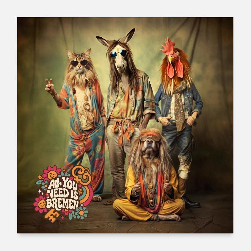 "All You Need Is Bremen!", Poster - Poster 60x60 cm - Weiß