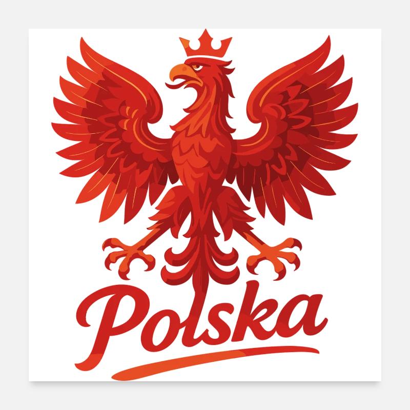 Pologne Polska aigle drapeau drapeau épique cadeau - Poster 60 x 60 cm - blanc