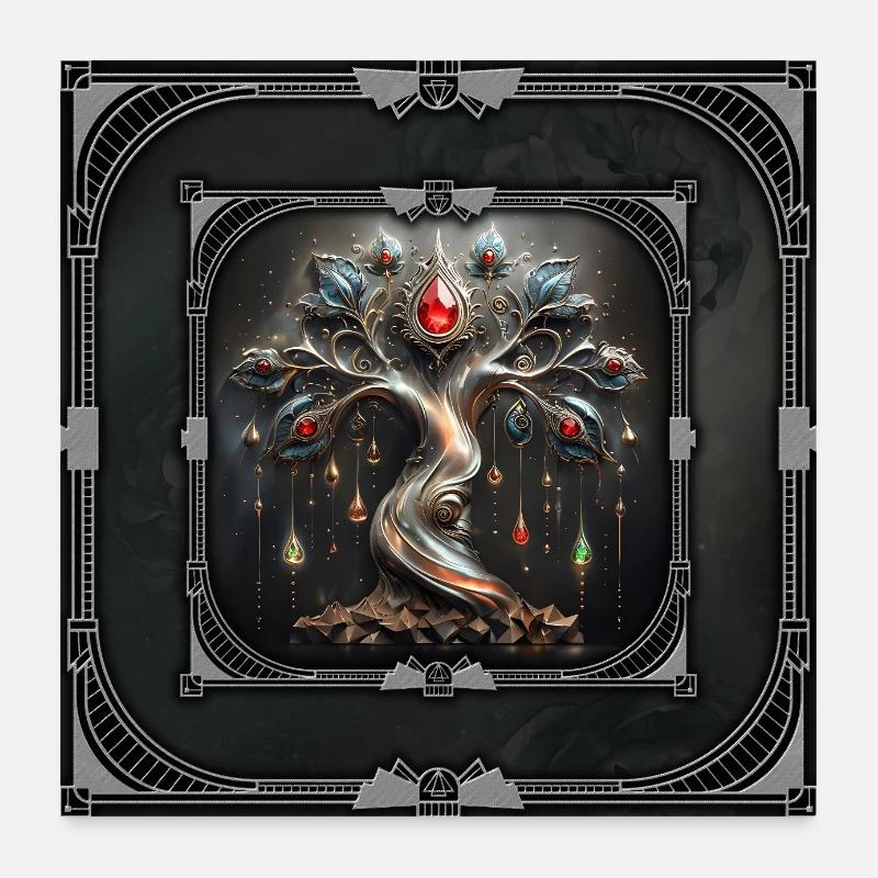 Design Art Déco de l’Arbre de Vie. Poster 60 x 60 cm