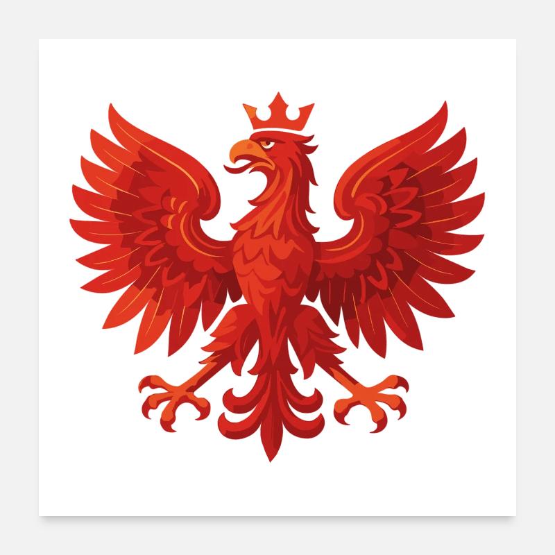 Pologne Polska aigle drapeau drapeau épique cadeau - Poster 60 x 60 cm - blanc