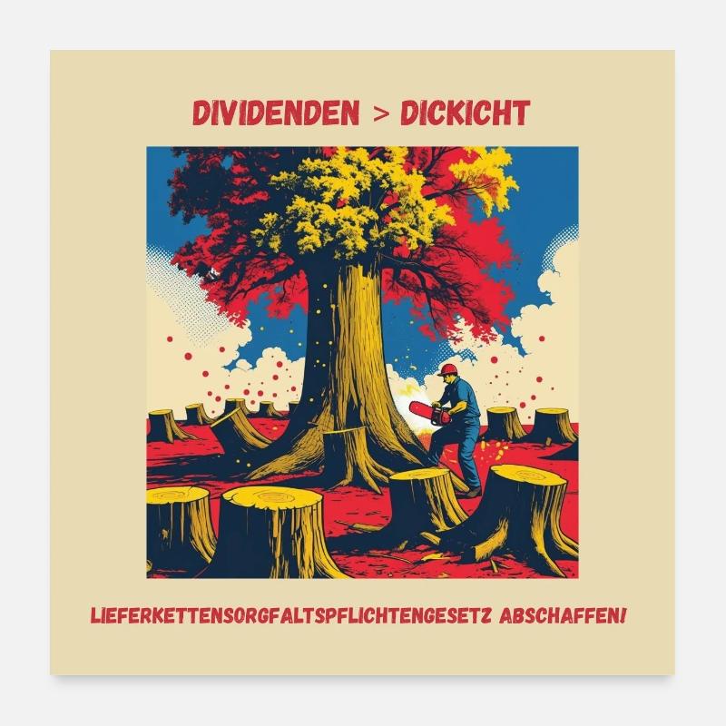 DIVIDENDEN STATT DICKICHT Poster 60x60 cm