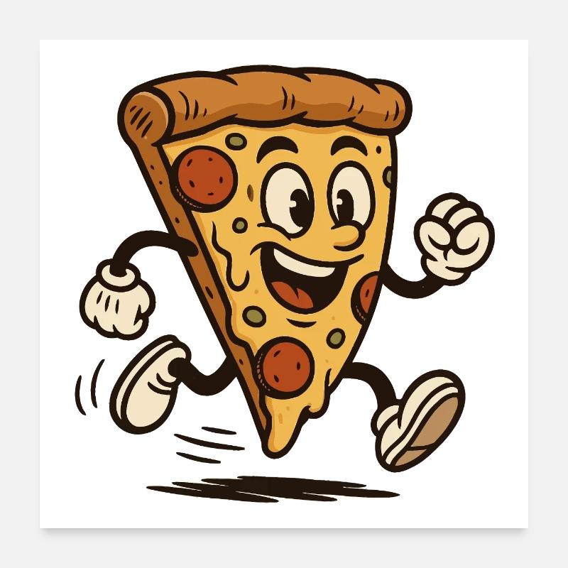 pizza bunt - Poster 60x60 cm - Weiß
