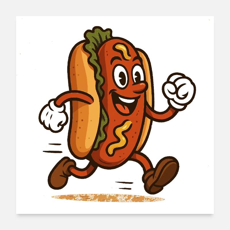 Running Worschd Poster 60x60 cm