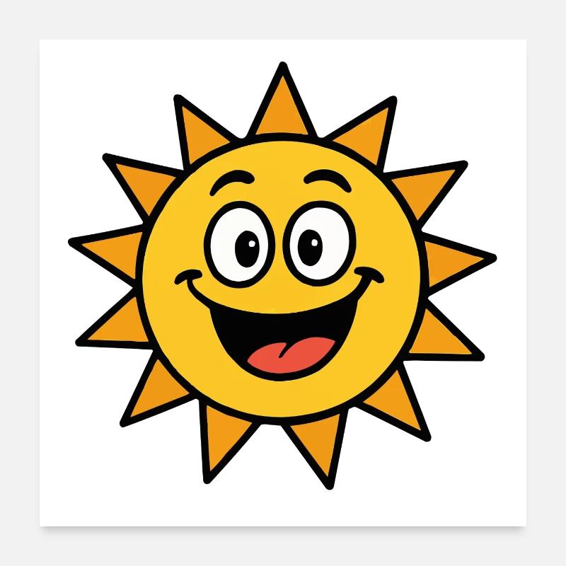 Bande dessinée du soleil Poster 60 x 60 cm