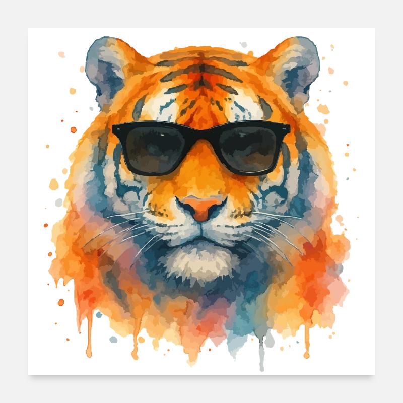 tiger sonnenbrille Poster 60x60 cm