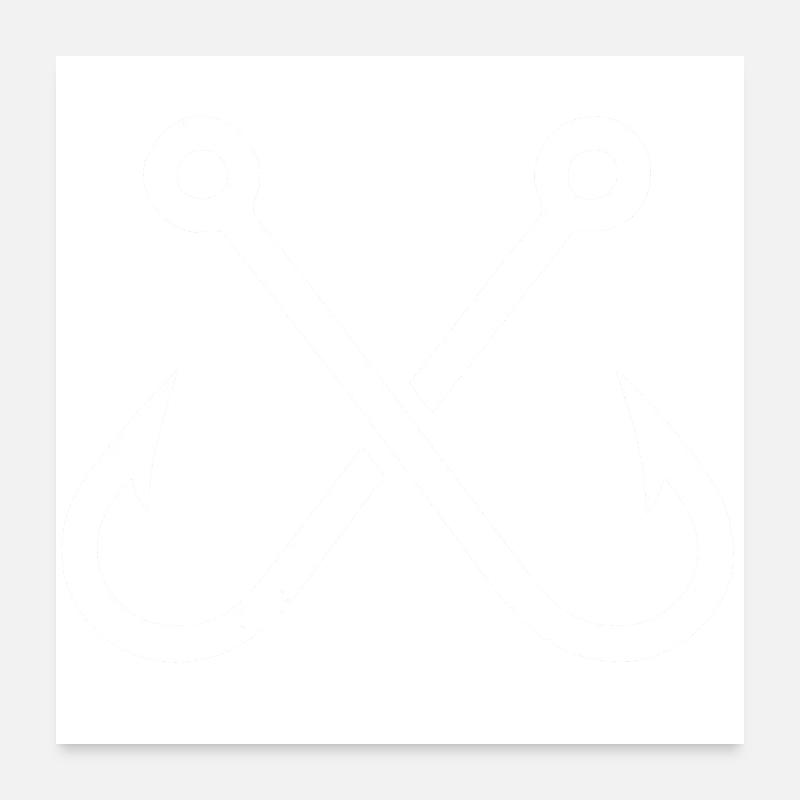 Fishhook crossed Poster 24" x 24" (60x60 cm)