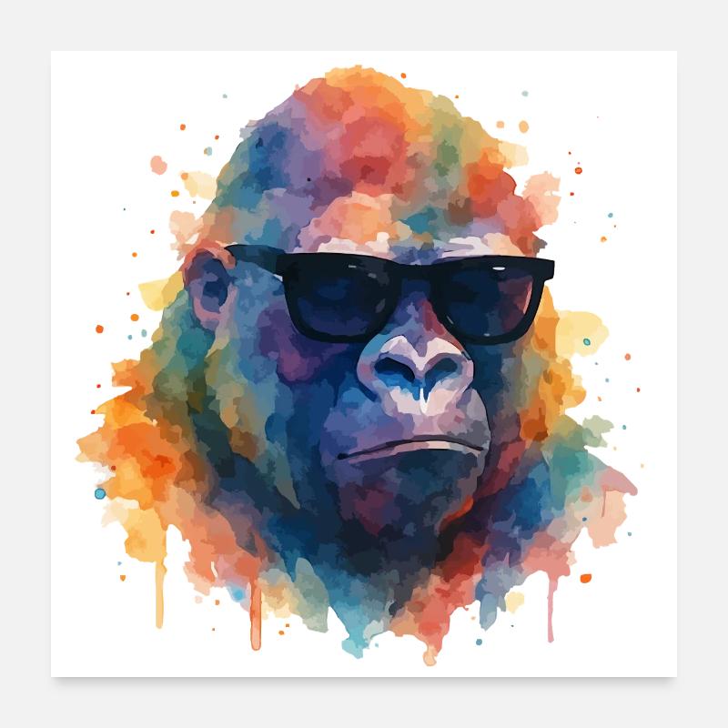 gorilla sonnenbrille Poster 60x60 cm