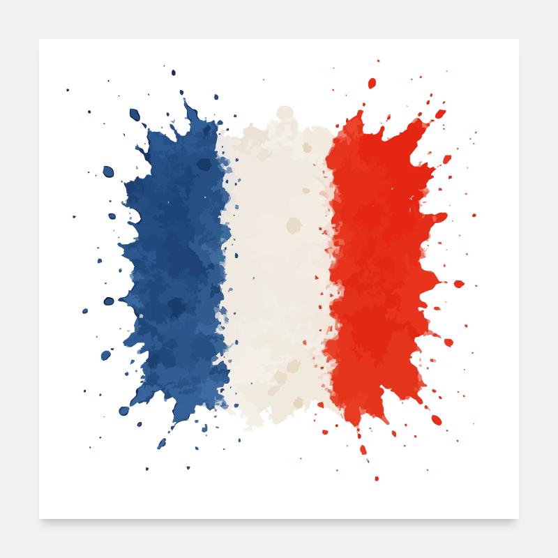 France Flag Blobs Poster 24" x 24" (60x60 cm)