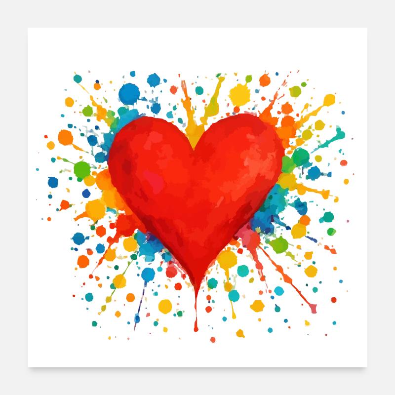 Heart Blobs Poster 24" x 24" (60x60 cm)
