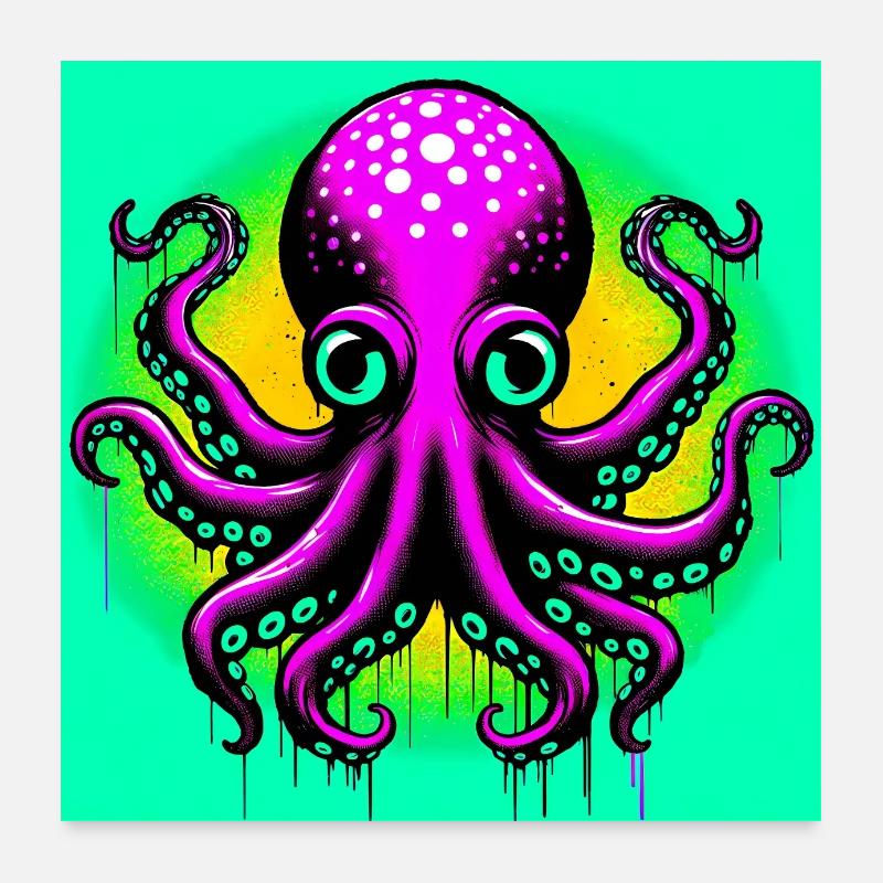 Octopus Poster 24" x 24" (60x60 cm)