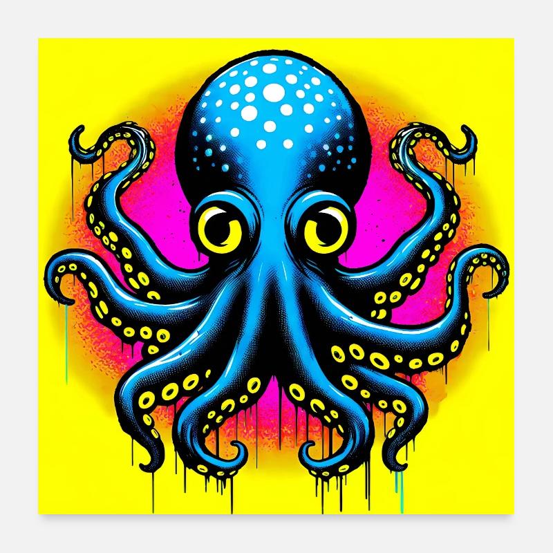 Krake Poster 60x60 cm