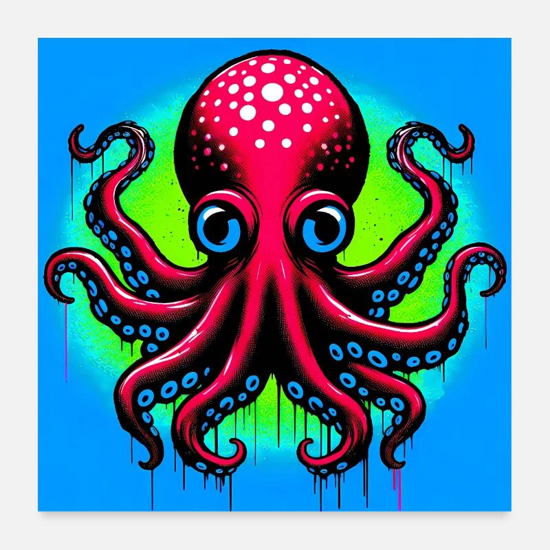Octopus Poster 24" x 24" (60x60 cm)