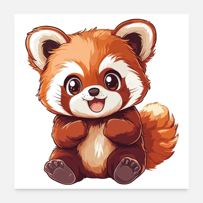 Mignon bébé panda roux petit panda Poster 60 x 60 cm