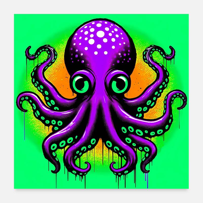 Pieuvre Poster 60 x 60 cm