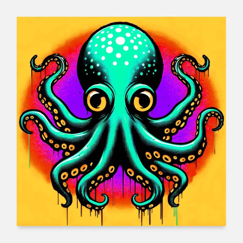 Octopus Poster 24" x 24" (60x60 cm)