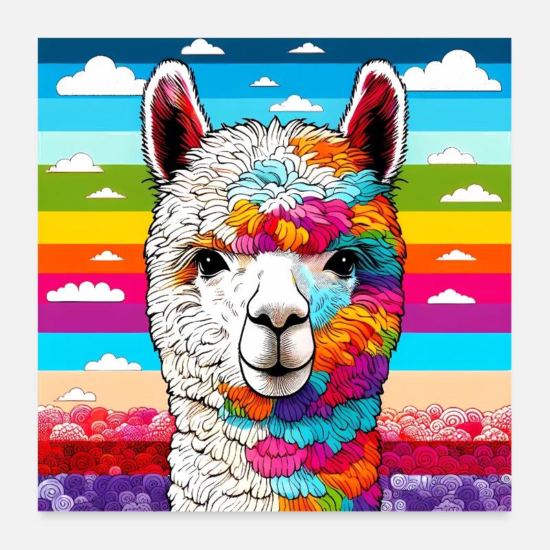 Alpaga Poster 60 x 60 cm